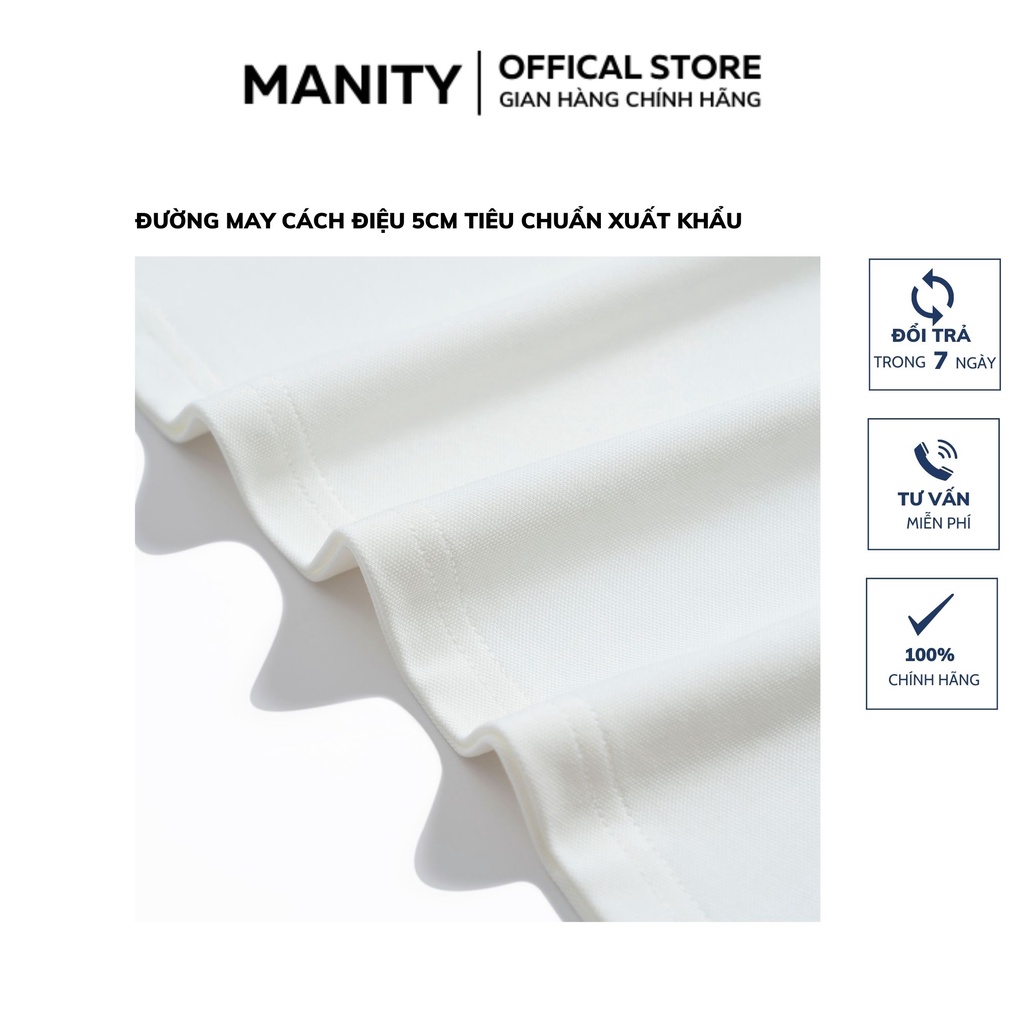 Áo polo nam cổ bẻ slogan MANITY vải cá sấu Cotton xuất khẩu,chuẩn form, sang trọng - PLM0005