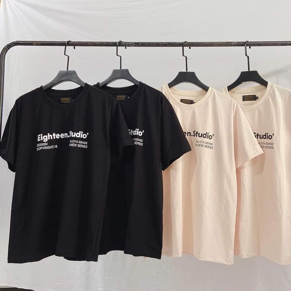 Áo Thun Tay Lỡ Eighteen Studio Kiểu Dáng Unisex Nam Nữ