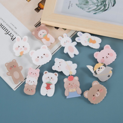 Trâm Cài Áo Acrylic Mềm Hình Gấu Thỏ Hoạt Hình Đáng Yêu