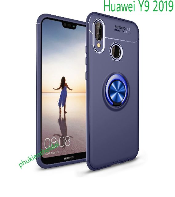 Ốp lưng Huawei Y9 2019 chống sốc giá đỡ kiêm nhẫn Ô tô hiệu Auto Focus cao cấp