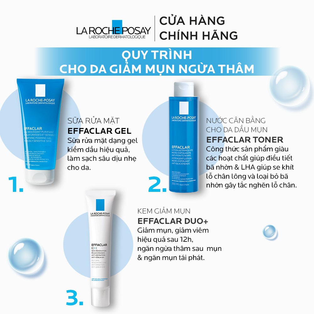 Kem dưỡng da thông thoáng lỗ chân lông ngừa thâm và mụn La Roche-Posay Effaclar Duo+