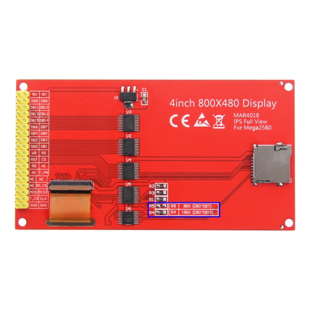 Mô đun màn hình LCD cảm ứng màu PCBFUN cỡ 4inch TFT 800x480 IPS Mega2560