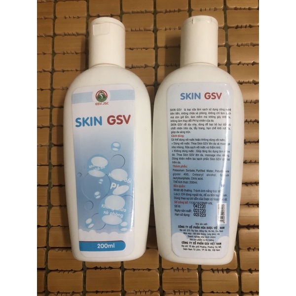 Sữa làm sạch da khô, nhạy cảm Skin GSV 200ml