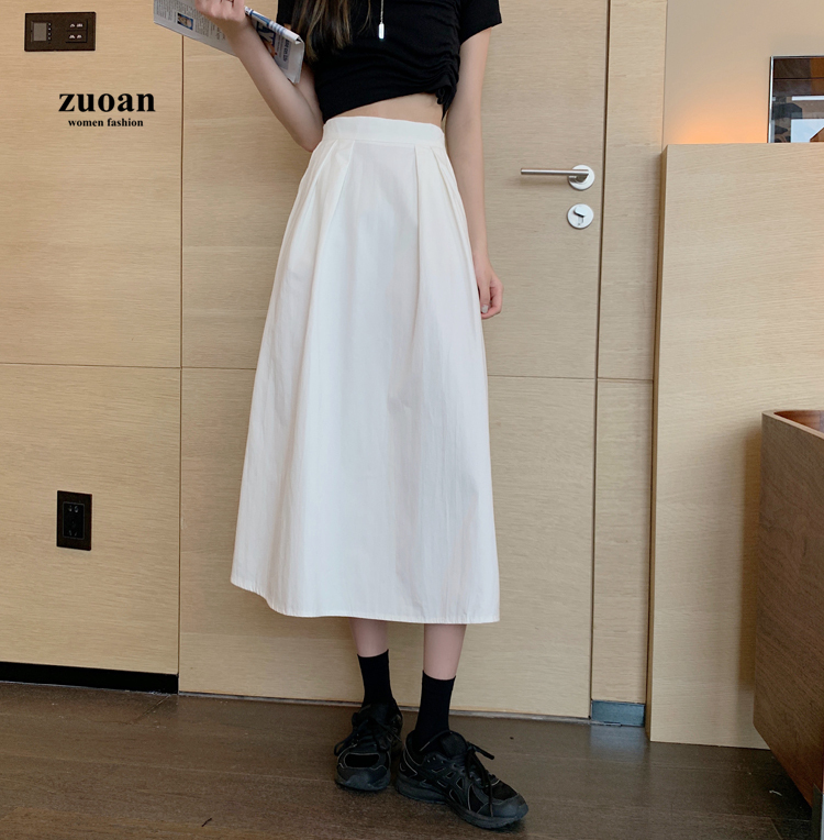 SUXI Chân Váy Chữ A Lưng Cao Nhiều Màu