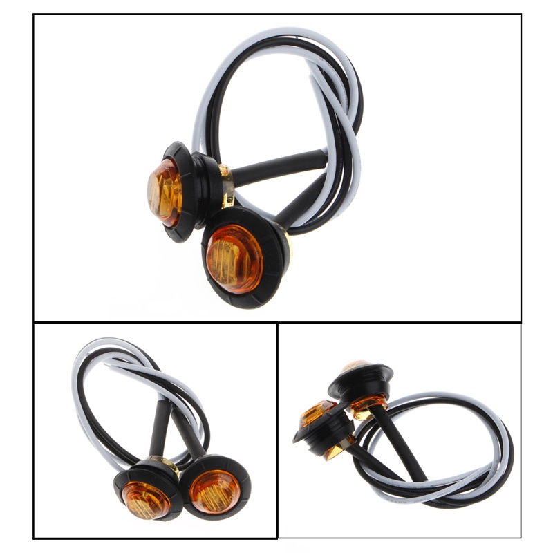 Set 2 Đèn LED Xi Nhan Hình Tròn Màu Hổ Phách 3 / 4 &quot;Dễ Lắp Đặt Dành Cho Ô Tô