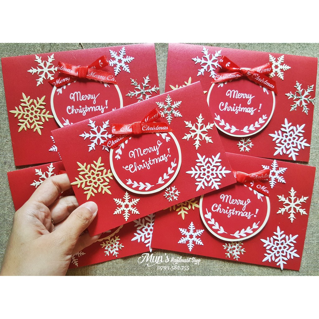 Thiệp bông tuyết Noel ❄❄ Thiệp Giáng Sinh handmade - Christmas