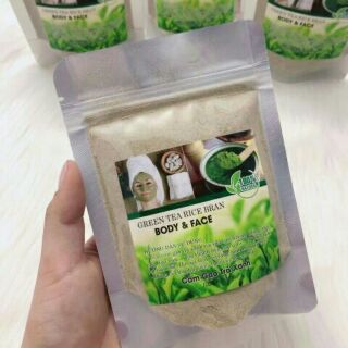 RẺ VÔ ĐỊCH- Bột cám gạo trà xanh/ cám gạo cafe dưỡng da gói 100g