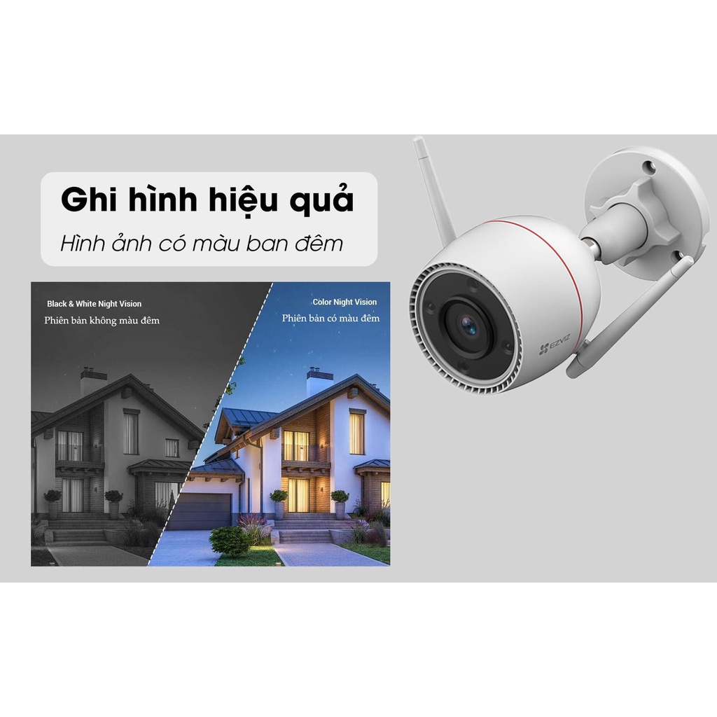 Camera wifi ngoài trời, có màu ban đêm, AI nhận diện người Ezviz C3TN 2MP 3MP 2K Đàm thoại 2 chiều (chính hãng)