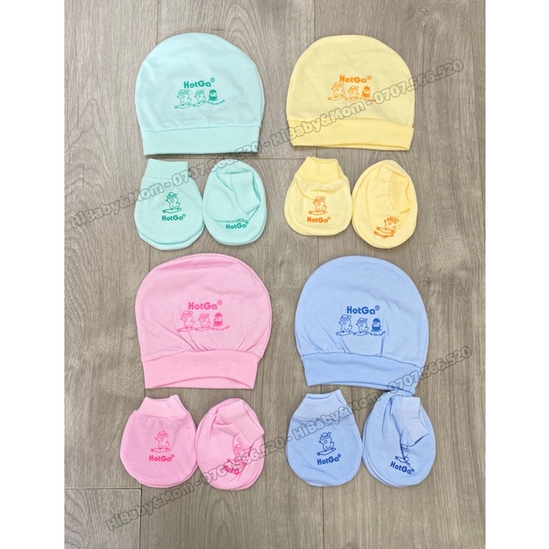 SET NÓN BAO TAY CHÂN HỘT GÀ MÀU