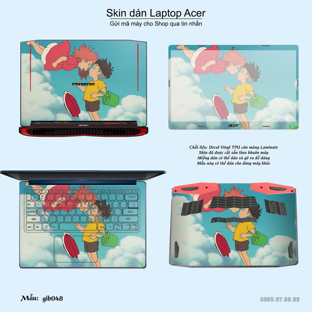 Skin dán Laptop Acer in hình Ghibli film (inbox mã máy cho Shop)