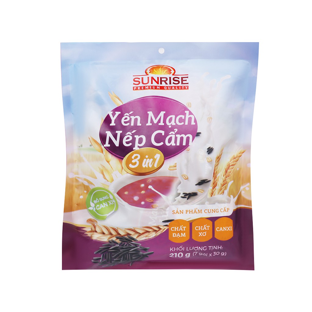 Yến mạch nếp cẩm3 in 1 SUNRISE Gói 500g