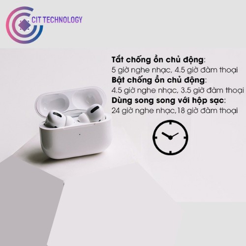 Tai nghe không dây bluetooth  Airpods Pro [1 đổi 1 15 ngày BH 1 năm]  Định Vị - chống ồn - sạc không dây