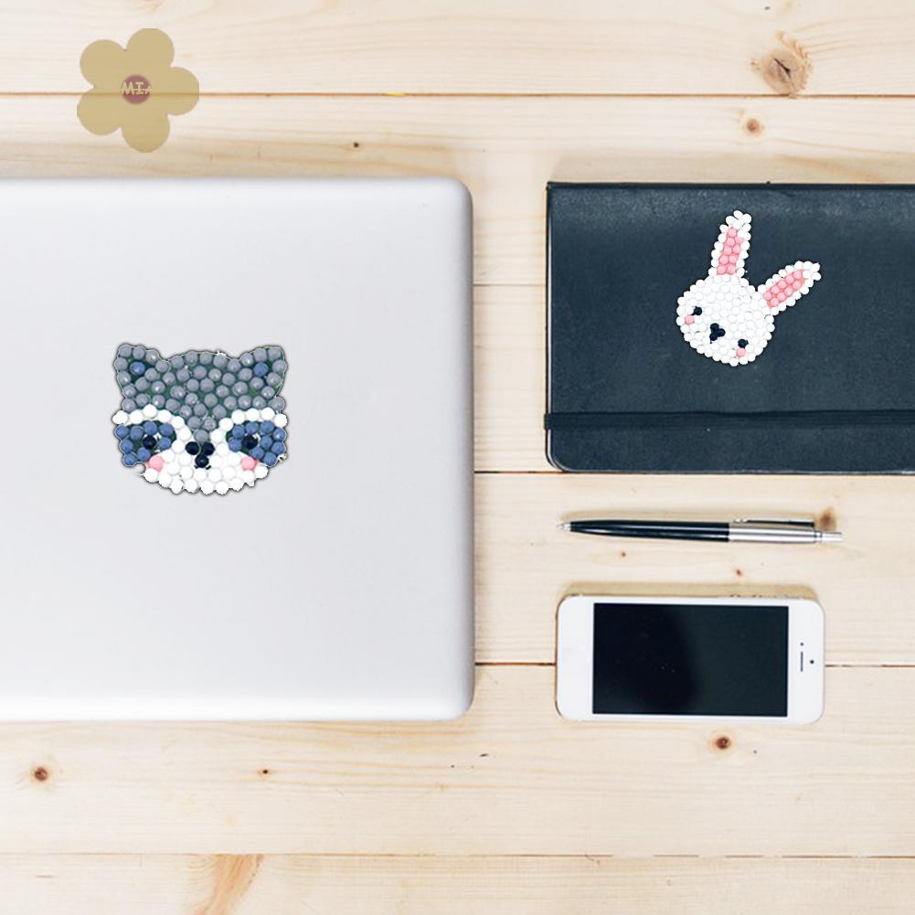 Bộ 12 tranh đính đá tự dính hình động vật dễ thương