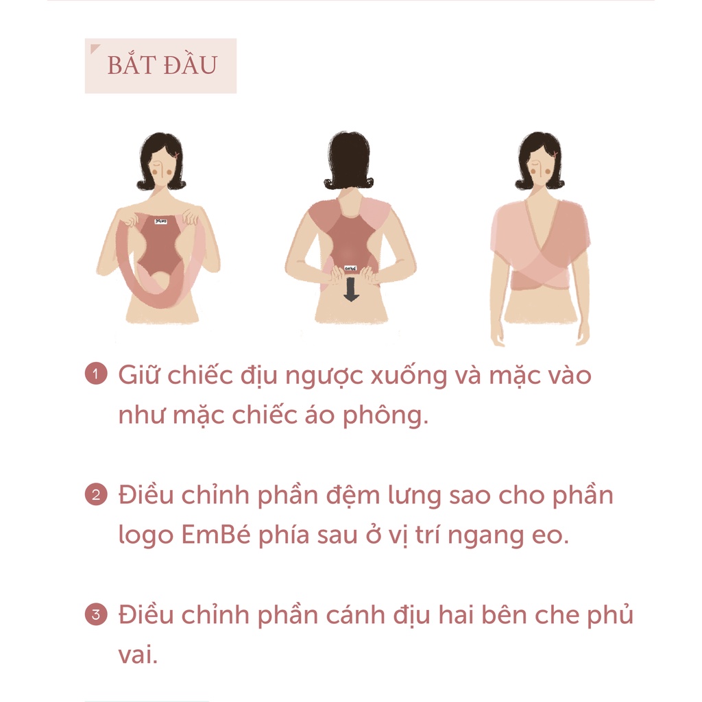 Địu Vải Em Bé Sling Dòng Flex Và Flex Plus chịu lực lên đến 20Kg Đủ Màu Cho Bé Từ 0 Đến 24 Tháng Tuổi - Herbaby