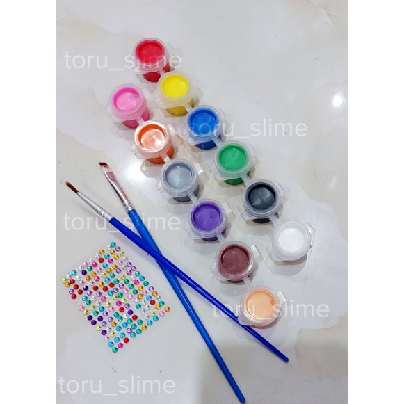 Màu nước combo 12 màu tặng kèm 2 cọ vẽ mọi chất liệu toru_slime