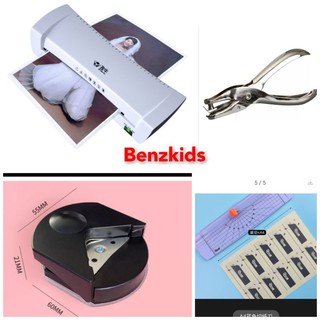 Combo máy ép, bấm góc, bàn cắt giấy A4, kìm bấm lỗ tặng màng A6