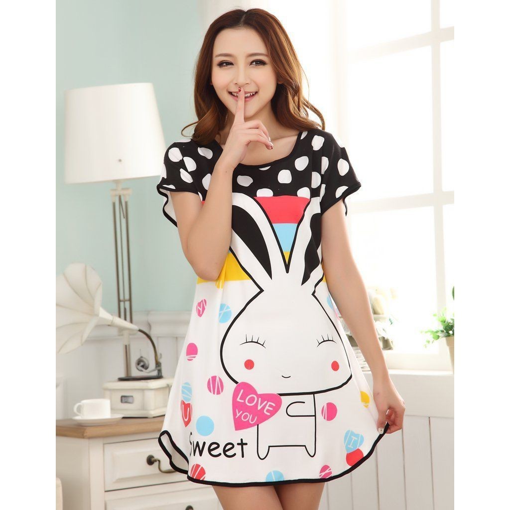 Đầm ngủ ngắn tay hoạt hình | BigBuy360 - bigbuy360.vn