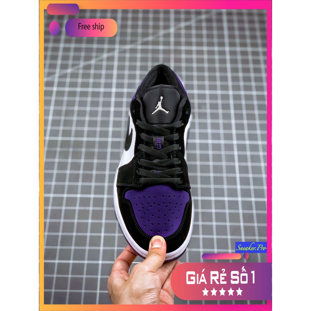 (SALE CỰC SỐC) Giày thể thao AIR Jordan 1 Low Court Purple tím siêu đẹp dành cho nam nữ ⁸ :; ` ; , ‣ , # ₑ