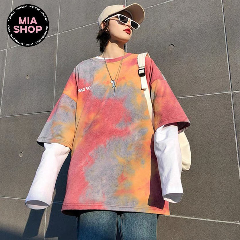 Áo thun tay lỡ MIA, Áo phông nữ form rộng dáng Unisex/Ulzzang, Loang màu mặc lẻ cặp nhóm hình OF DAY