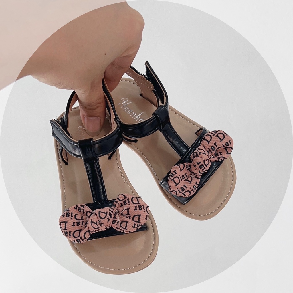 Sandal bé gái - dép đi học cho bé đế dẻo chống trượt êm, bảo vệ chân nơ xinh xắn đi mùa hè 2215 ( có ảnh thât)
