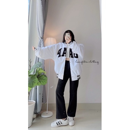 ÁO BOMBER MẪU THÊU CHỮ GAP FORM RỘNG