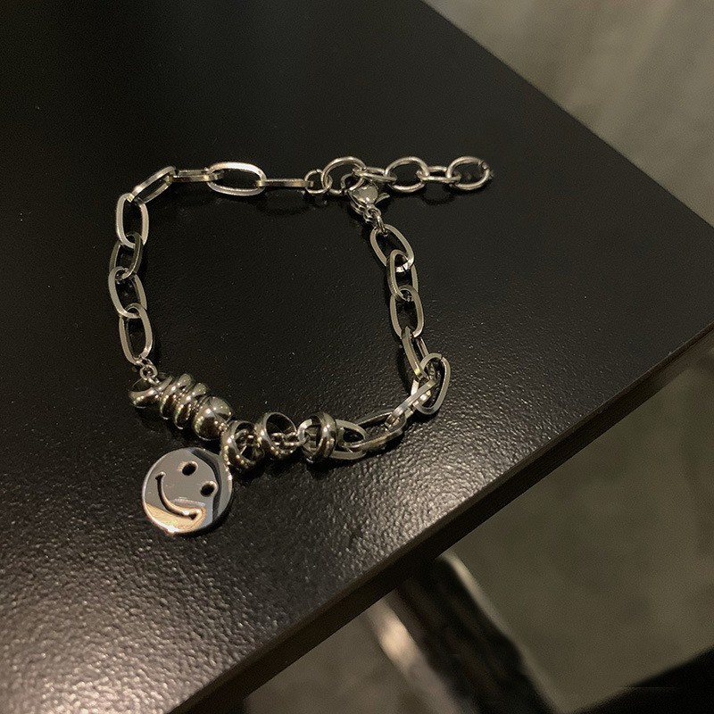 Mặt Dây Chuyền Hình Mặt Cười Bằng Thép Không Gỉ Phong Cách Hip Hop Cá Tính