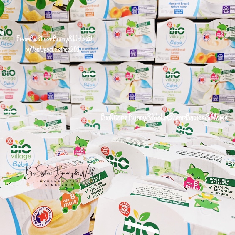 Sữa Chua - Váng Sữa Hữu Cơ Bio Village Bébé Pháp cho bé 6m+  BW Store