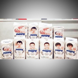 Tã/bỉm moony natural nội địa nhật bông organic dán/quần nb63/s58/m46/l36/xl32