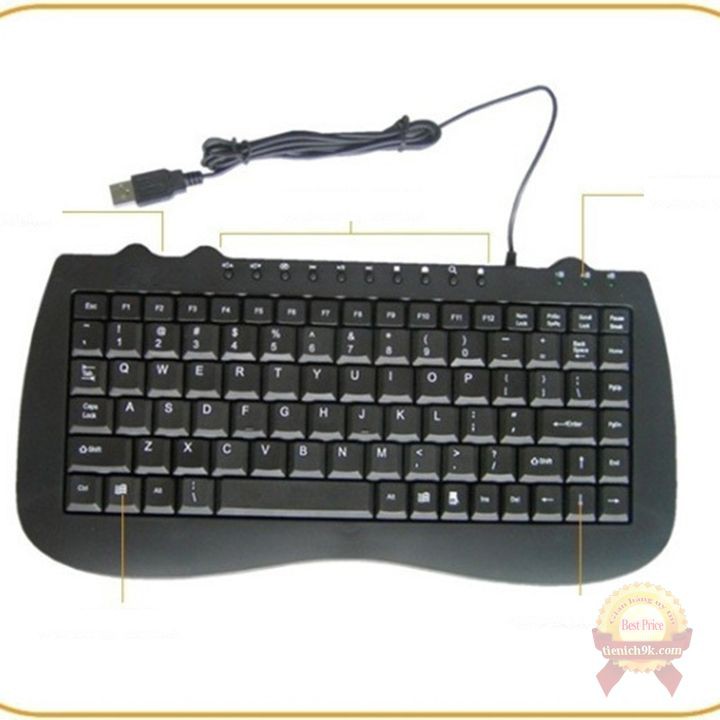 Bàn phím mini nhỏ gọn mỏng keyboard M1000 IBM dòng cao cấp của K-1000 full phím media Khung kim loại – BH 12 tháng