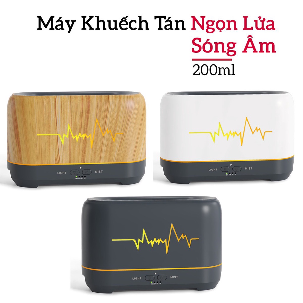 Máy Xông Tinh Dầu Ngọn Lửa 200ml, Tặng Kèm Điều Khiển, Đèn Led Lửa 3d, Hẹn Giờ Tự Tắt, Cảm Biến Tự Tắt Khi Cạn Nước