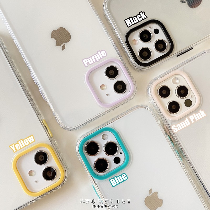 Ốp Điện Thoại Silicon TPU Mềm Trong Suốt Chống Sốc Màu Sắc Ngọt Ngào Đơn Giản Cho iPhone 12 11 Pro Max X Xs Max 7 8 Plus