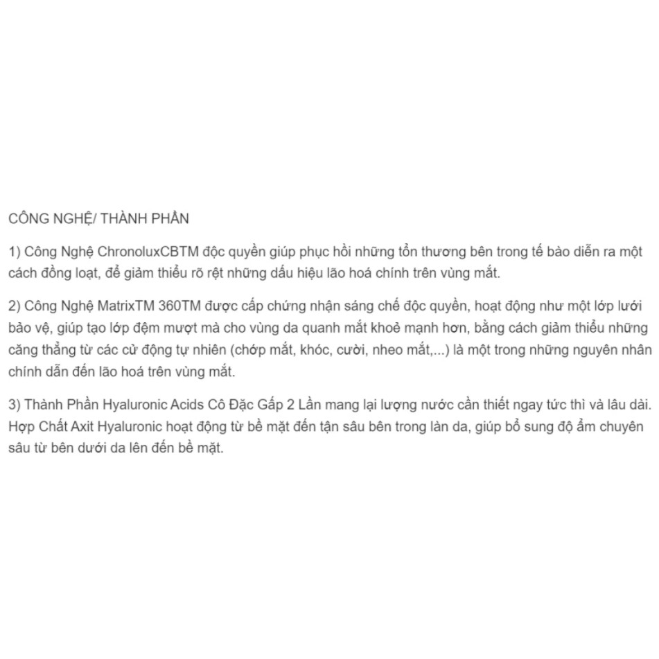 MBC Tinh chất dưỡng mắt Estee Lauder Advanced Night Repair Eye Concentrate Matrix Synchronized Recovery