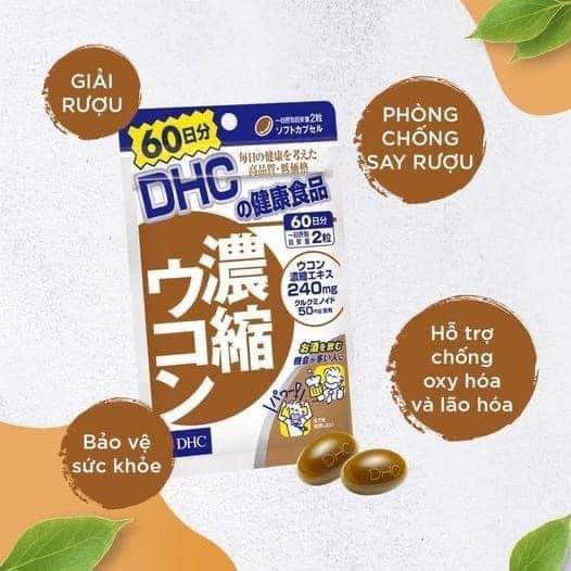 Viên Uống Giải Rượu, Thải Độc Gan DHC Concentrated Turmeric (60 viên)