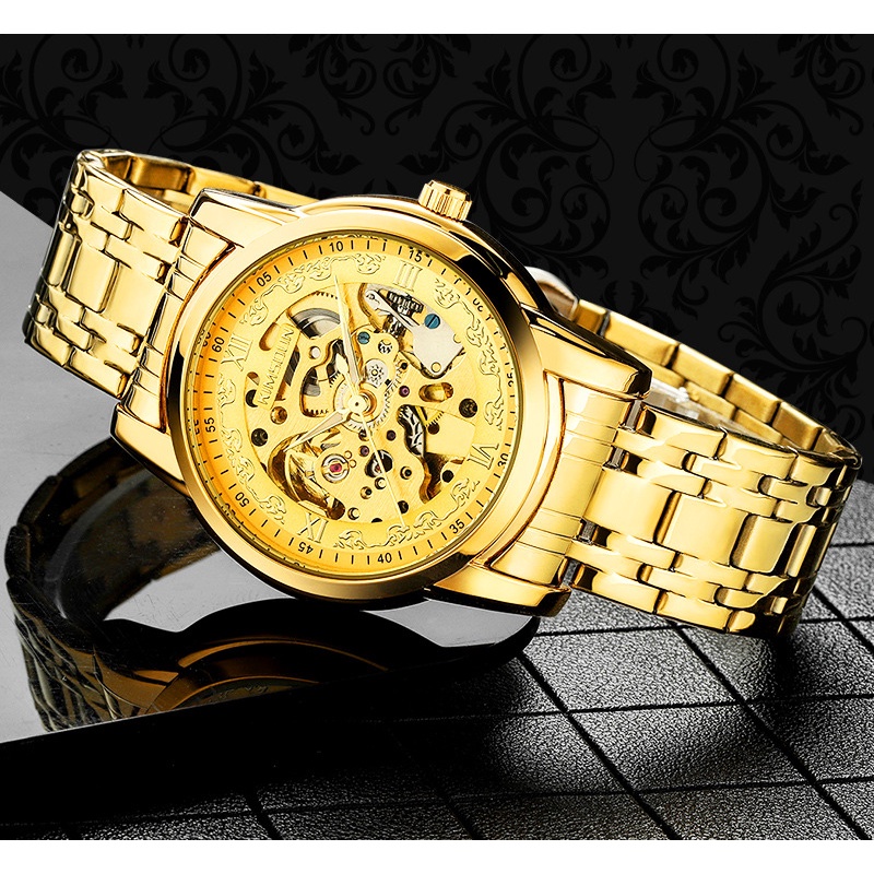 Đồng hồ cơ nam chính hãng tự động automatic cao cấp dây thép không gỉ KIMSDUN K-1971A