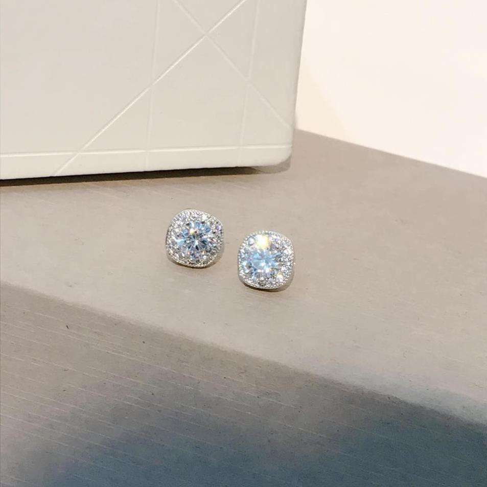 Hoa Tai Bạc Italy 925 Đính Đá Swarovski Loại Cao Cấp