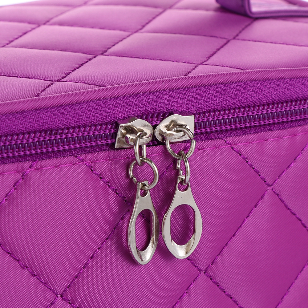 Hộp Đựng Mỹ Phẩm Hình Oval Bằng Vải Họa Tiết Kim Cương Chống Thấm Nước