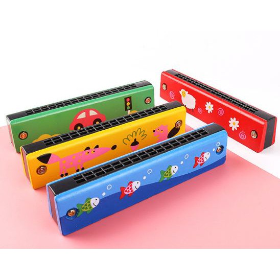 Đồ chơi âm nhạc kèn Acmonica, Harmonica tremolo 32 lỗ họa tiết hoạt hình dễ thương cho bé