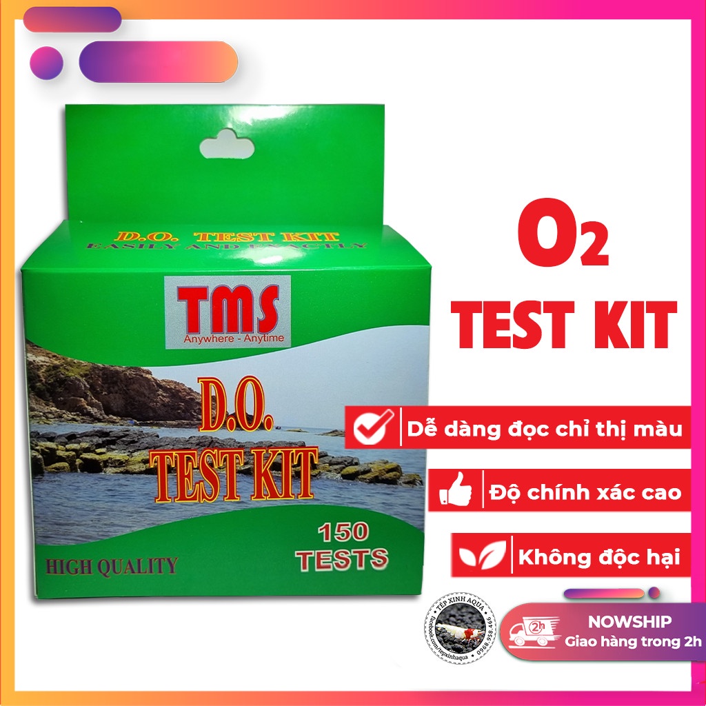 Dung dịch kiểm tra chất lượng nước TMS - Bộ test nồng độ Oxy hòa tan (DO) độ chính xác cao - (150 test)