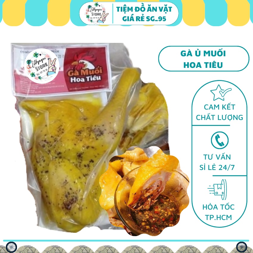 Gà ủ muối 💥 GIÁ SỐC 💥 Gà ủ muối hoa tiêu 500GR dai ngon, vị đậm đà tăng kèm rau răm