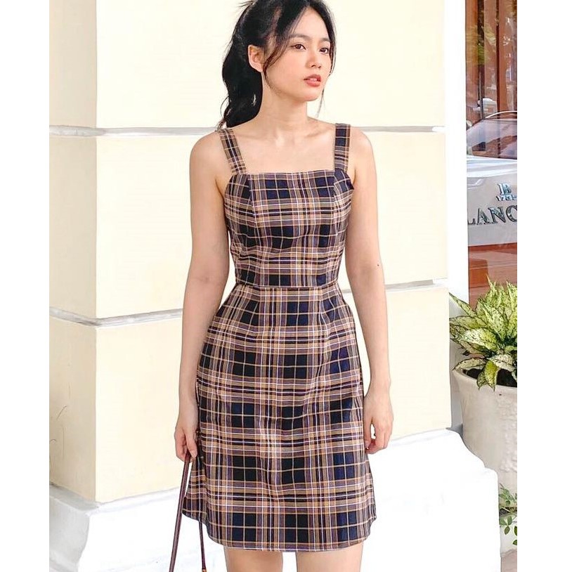 Ceci Cela - Đầm Fitted Dây Caro