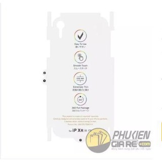 Dán ppf mặt trước/ sau cho iphone xr