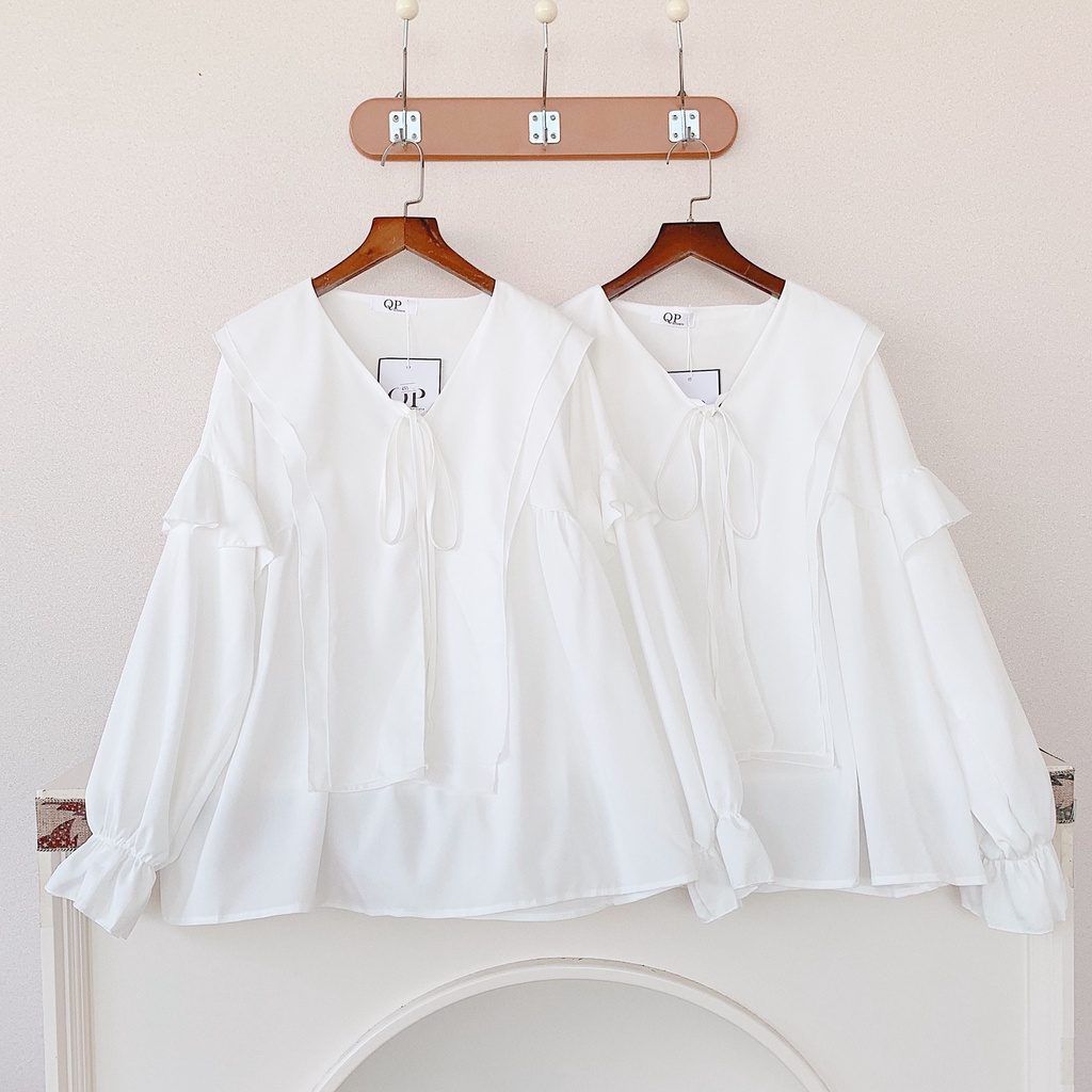 [Mã FAMARAL1 giảm 10K đơn 50K] [ẢNH THẬT] - Áo sơ mi dấu quần babydoll tiểu thư ulzzang - SM26 - jannahouse