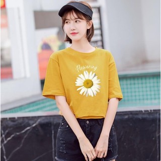 Áo thun hoa cúc cotton mịn mát