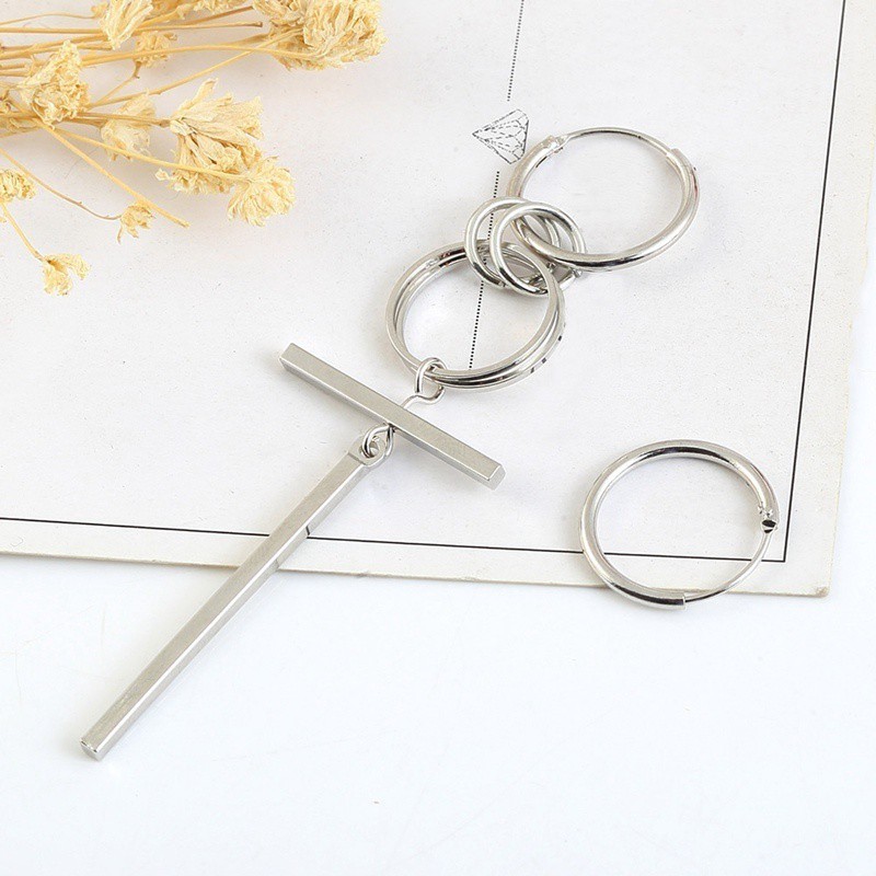 Khuyên Tai Bất Đối Xứng Thời Trang Hàn Quốc