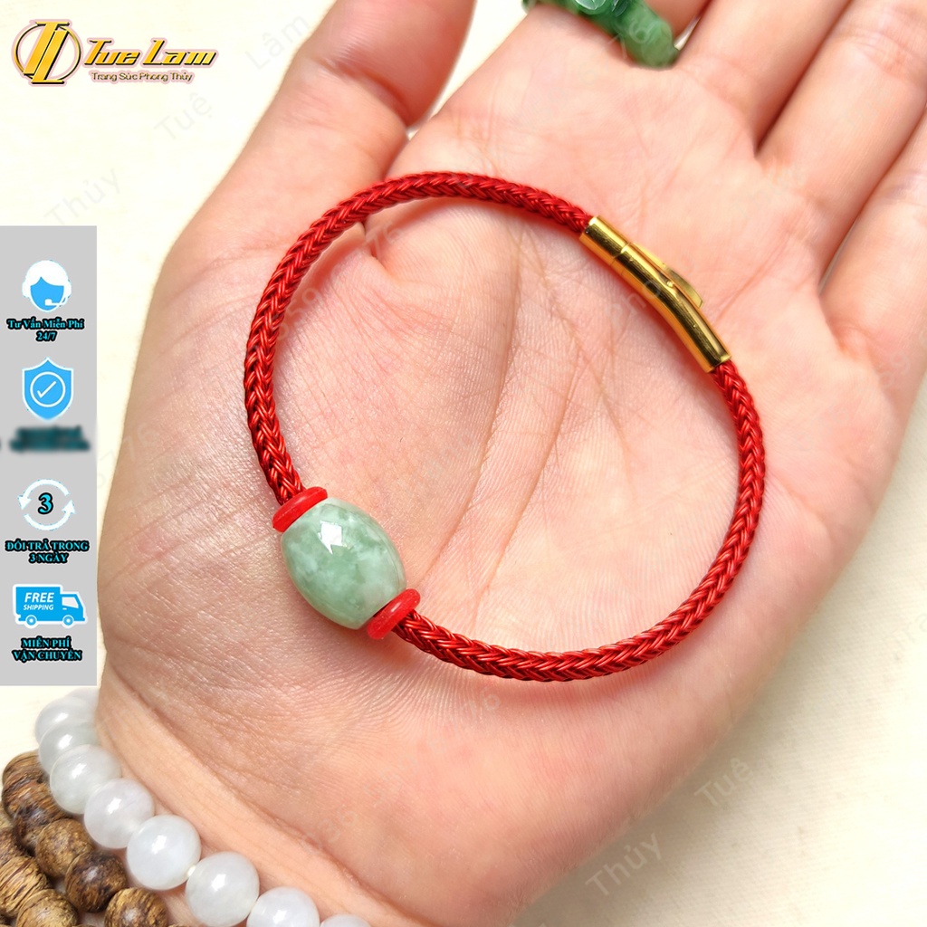 Vòng tay lu thống tài lộc sơn thủy màu xanh lá hợp mệnh hỏa mộc mang lại may mắn - Tuệ Lâm