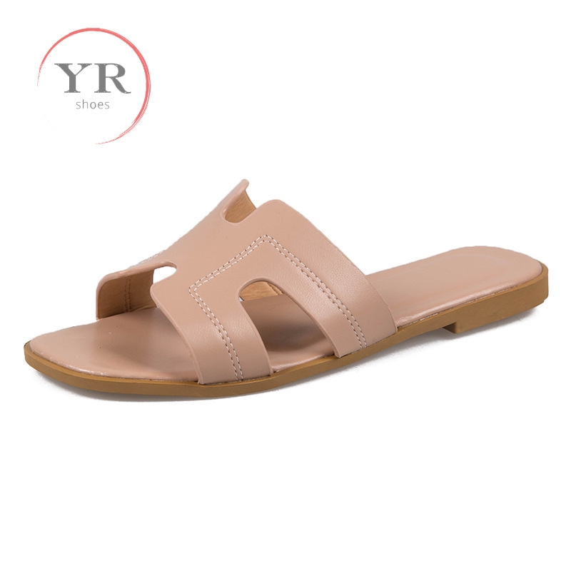 [Ready Stock] YR Women's Candy Colors Fashion Sandals Simple INS Flat Sandals in 7 Colors Size 35-41