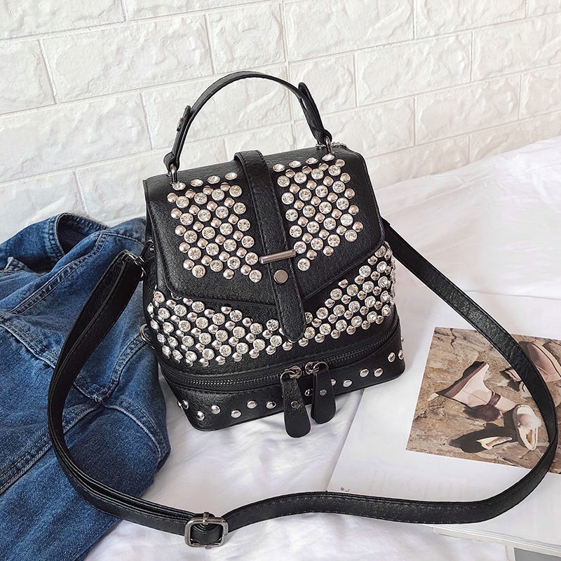 Ba Lô Mini Đính Kim Cương Giả Phong Cách Mới Phương Tây Dễ Phối Đồ Thời Trang Cho Nữ