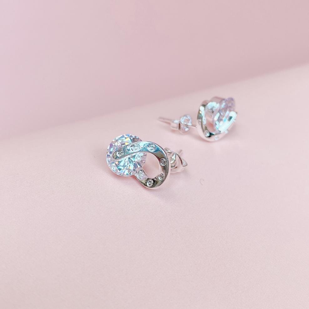 Bông tai bạc phong cách Hàn Quốc đính đá sang trọng - Trang Sức 𝐀𝐍𝐓𝐀 𝐉𝐞𝐰𝐞𝐥𝐫𝐲 ATJ8057