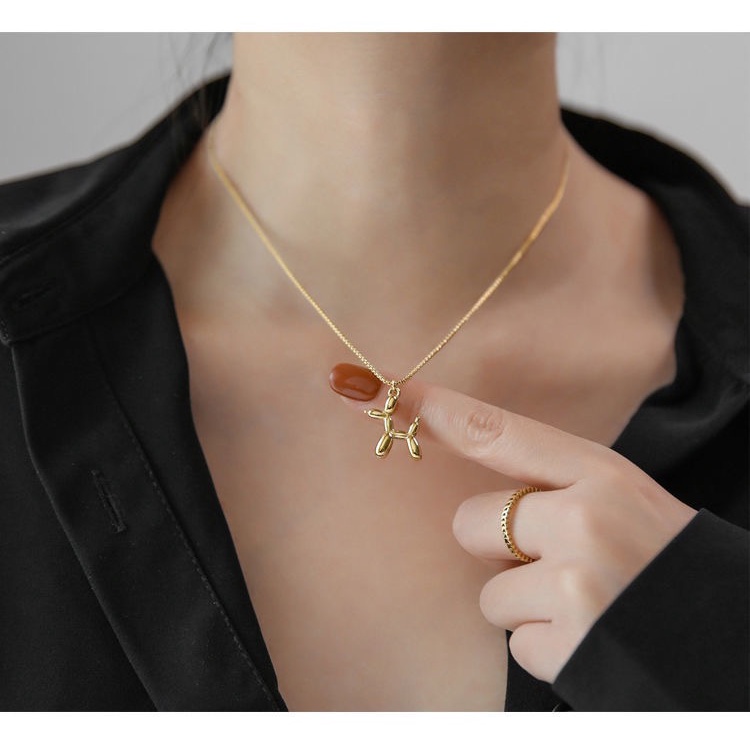 Dây chuyền titan basic mặt chó cute, mạ vàng 14k  [  KHÔNG ĐEN GỈ ]   Her Accessories CT2