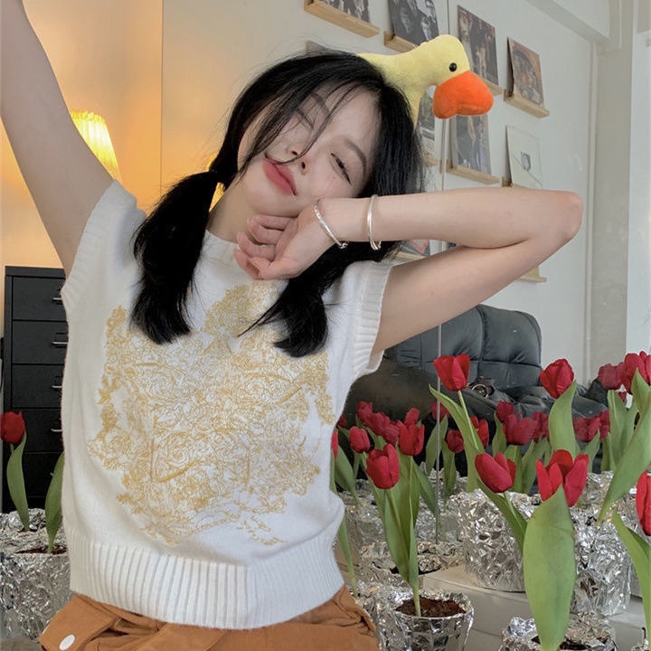 Áo Sweater Sát Nách Cổ Tròn Thời Trang Xuân Hè Cho Bé Gái